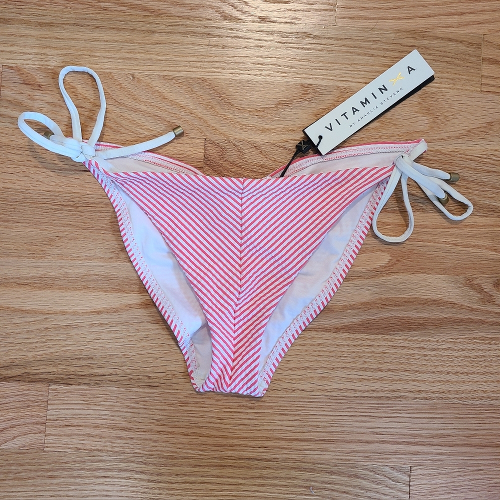 NWT Vitamin A Natalie Miter Stripe Bikini Bottom